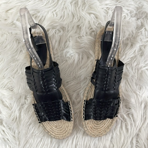 Rebecca Minkoff Womens Gabriel Sandal Black Leather Slingback Espadrille Size 10 - Picture 4 of 12